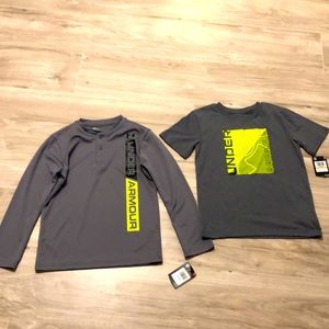 NEW!Kid’s Under Armour long sleeve and shirt sleeve